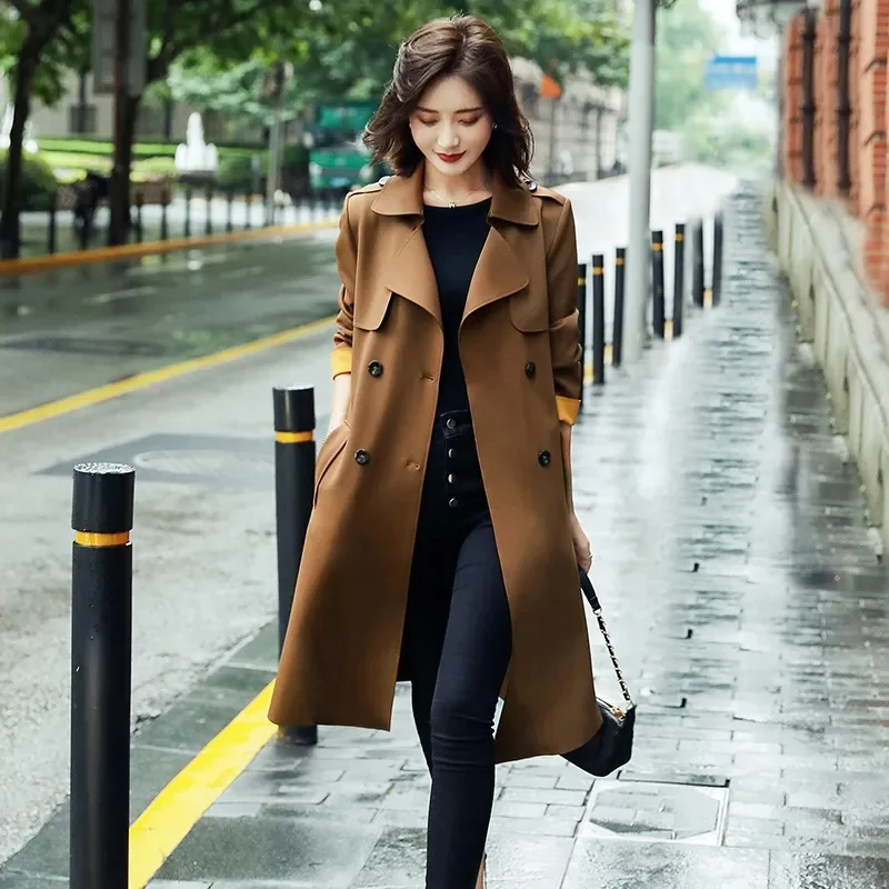 

Windbreaker Women Mid-Length British Style Coat 2024 Spring Aautumn New Korean Style Temperament and Foreign Style Jacket Trend