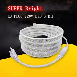 IP67 220V 110V SMD 5630 5730 Taśma LED 180 diod LED/m Super jasna z wtyczką EU US Wodoodporna ciepła biel Elastyczne światło zewnętrzne