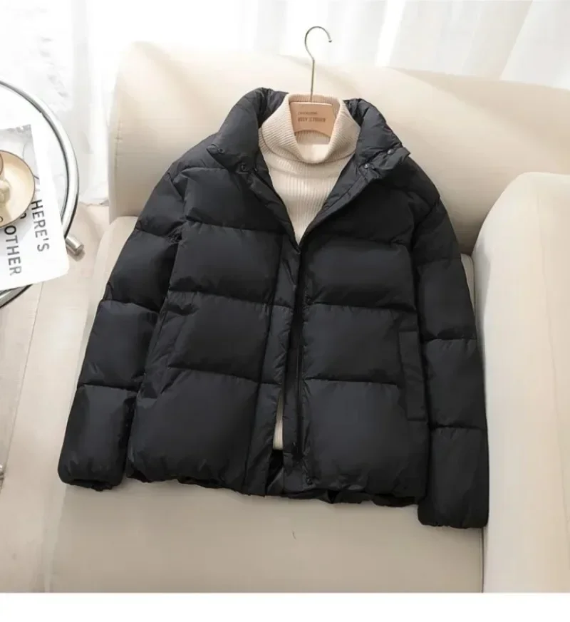 

Женская куртка на утином пуху с подкладкой, водонепроницаемый утолщенный кардиган с воротником-стойкой, осенне-зимняя женская верхняя одежда, топы, легкое повседневное пальто