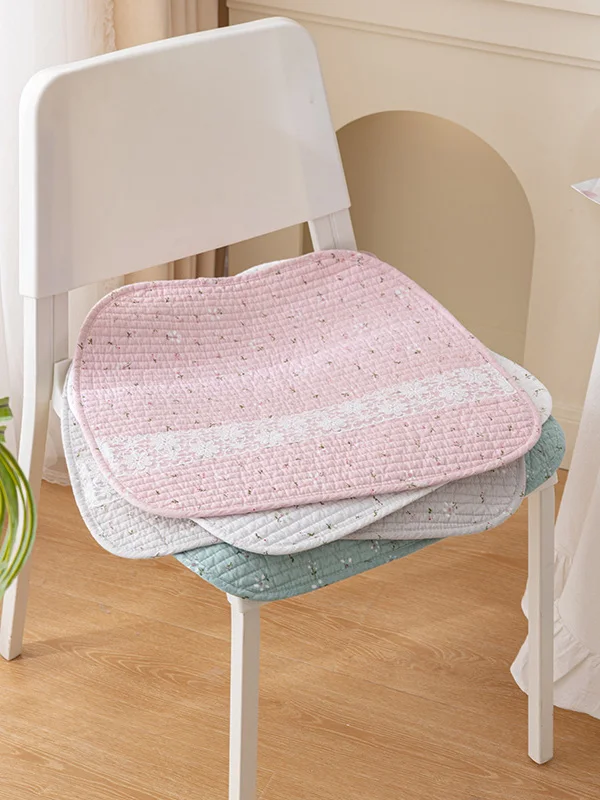 Pure Cotton Chair Pad Universal Anti-Slip Breathable Home Dining Chair Pad Office Student Sitting Pad Machine Washable