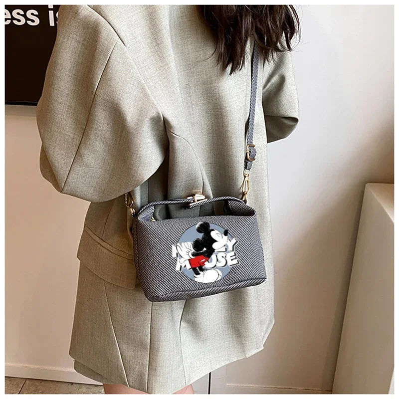 Disney Mickey Minnie Mouse Women's Shoulder Bag Cute Anime Printing Bags Fashion Cartoon Storage Handbag Birthday Party Gifts