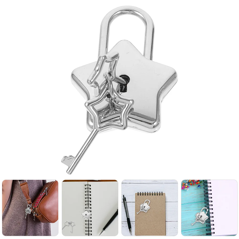 

1pc Star Shaped Padlock Metal Lock For Diy Diary Decorative Small Lock Cute Padlock Jewelry Box Handbag Durable Locks Hardware