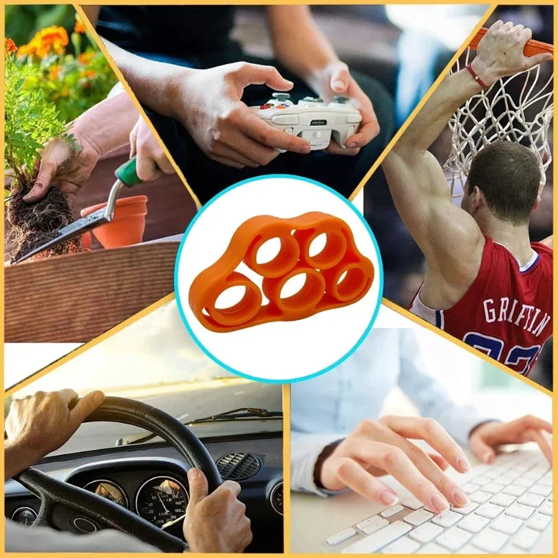 Silicone Finger Gripper Gym Hand Grip Resistance Band Wrist Stretcher Elastic Five Finger Expander