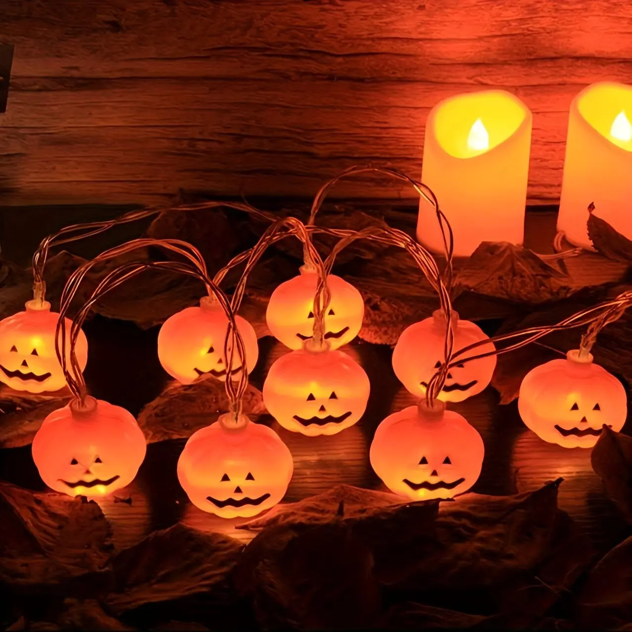 10/20 Led Halloween Pumpkin String Lights Battery Operated Indoor Outdoor Decor Lights For Day Of The Dead Family Party Decor