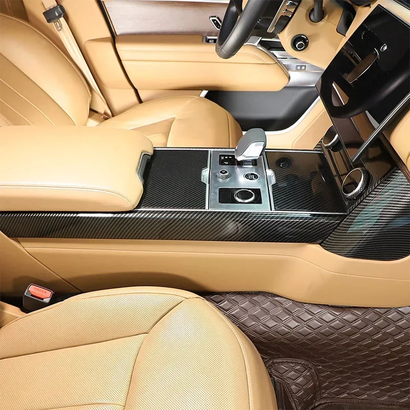 لاند روفر رينج روفر فوغ 2023 + مجموعة لوحة تروس التحكم المركزي للسيارة ABS ألياف الكربون نمط الملحقات الداخلية #5