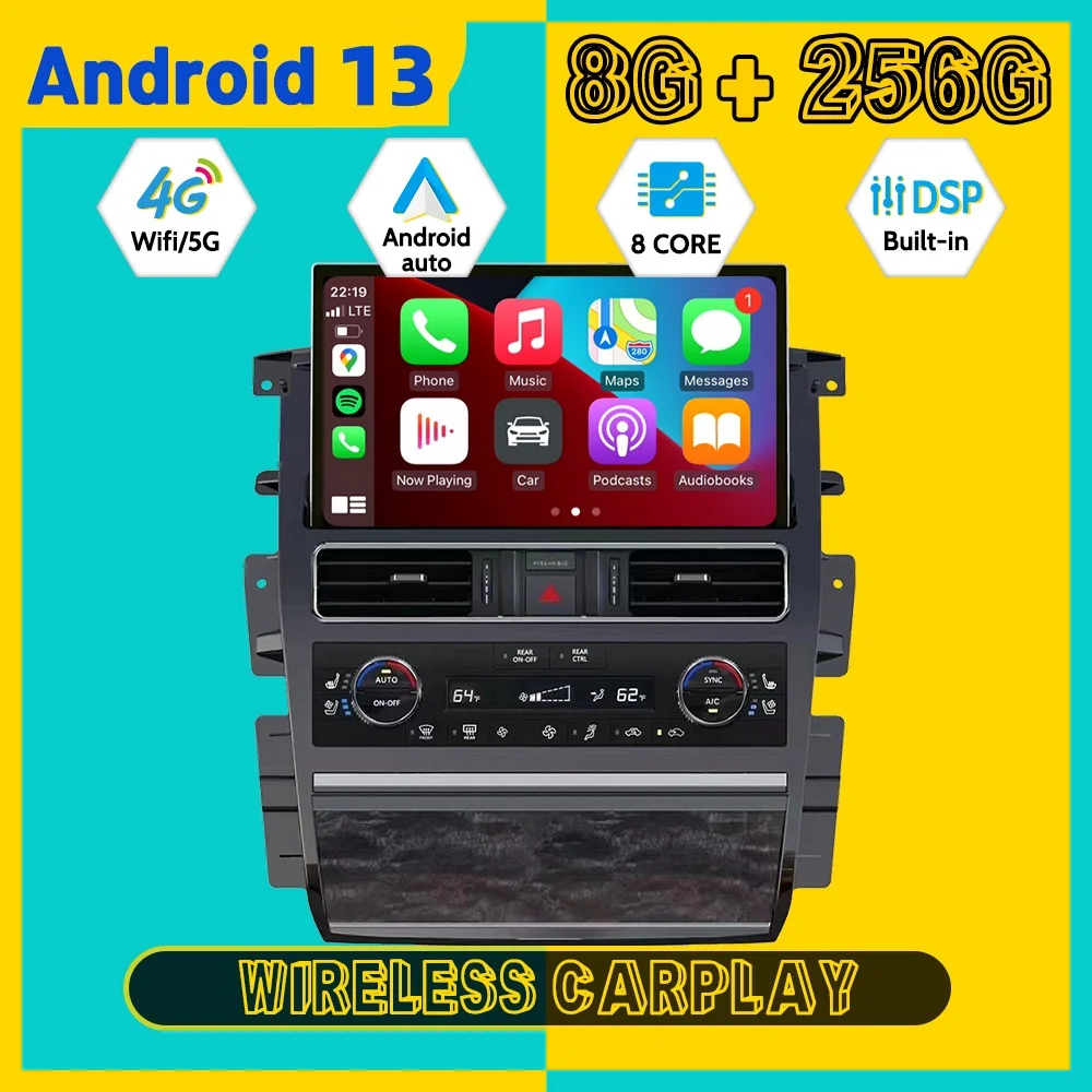 

For Nissan Armada Patrol Royale SL Y62 QX80 QX56 2010~2022 Android Car Multimedia Automotive Car Stereo Radio GPS Navi Head Unit