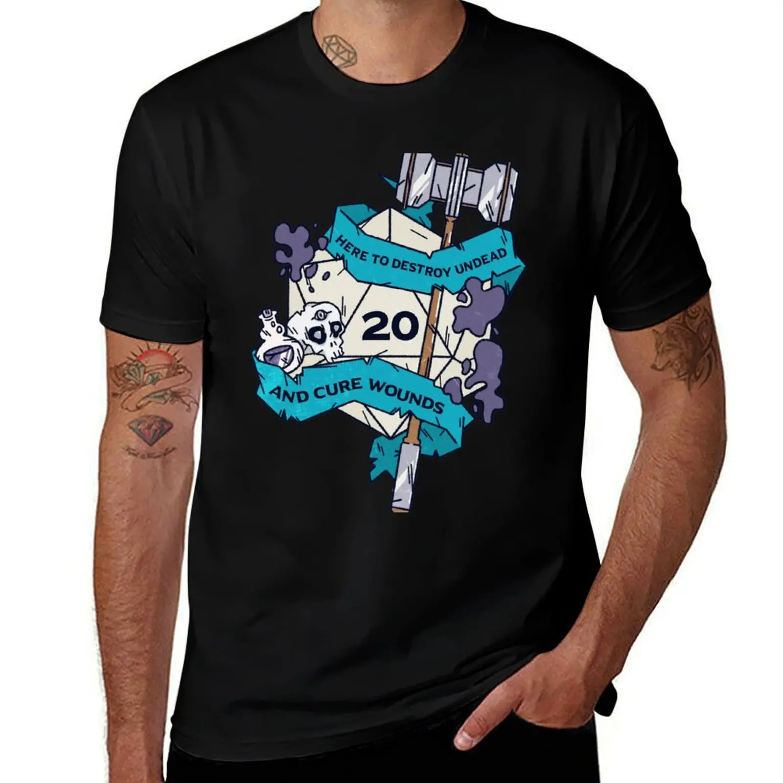 

man Tabletop Destroy luxury Cure - T-Shirt Wounds Here To Undead And shirt t T-Shirt RPG Cleric