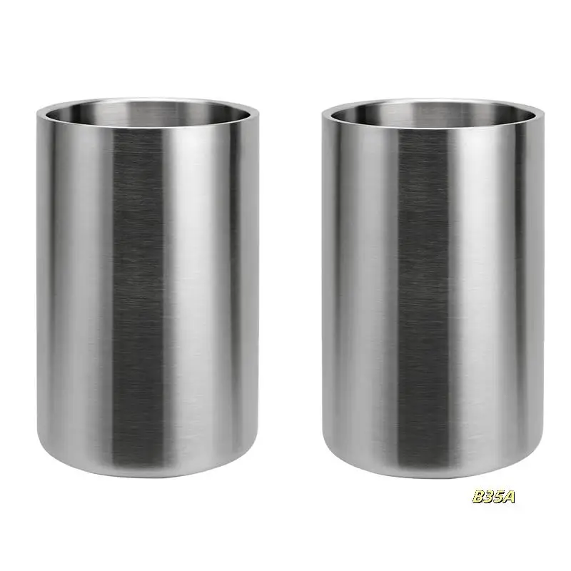 

2 Pack Wine Cooler 1.6L Stainless Steel Ice Bucket Champagne Wine Bottle Cooler For Bar Kitchen Home