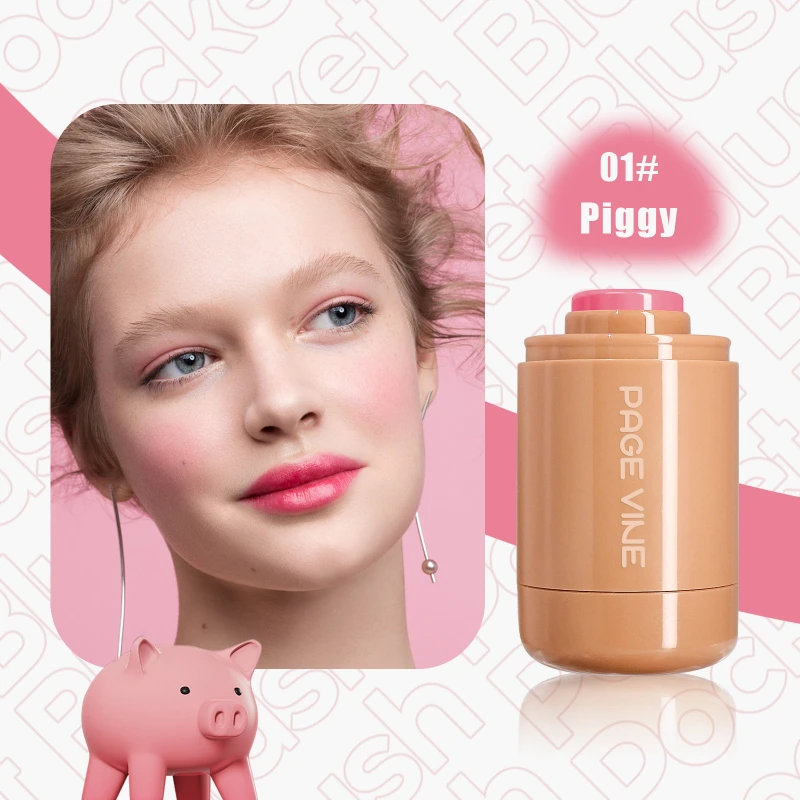 Bolso blush vara lábio e bochecha hidratante vara natural rouge pó blush creme batom bochecha fácil de aplicar cor