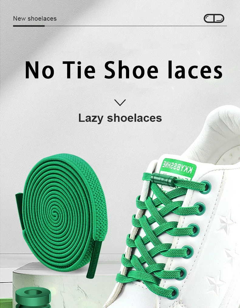 Elastische Schnürsenkel für Sneaker, Schnürsenkel ohne Binden, bunte Schnürsenkel mit Kapselverschluss, ohne Schnürsenkel, für Kinder und Erwachsene, 0,6 cm flache Schnürsenkel, 1 Paar/2 Paar. – Detail 1