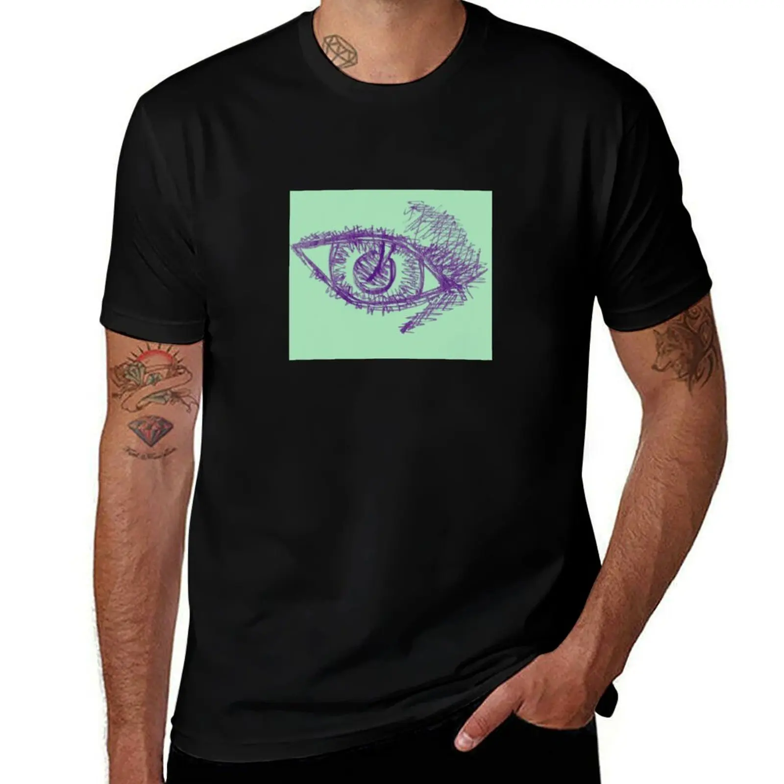 

looking into your soul T-Shirt heavyweights oversized graphic tee anime shirt plain black t shirts men