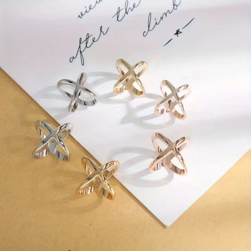 Set of 3 X-Shaped Scarf Clips, Versatile Cross Hollow Design, Smooth End, for Women'S Easy Style