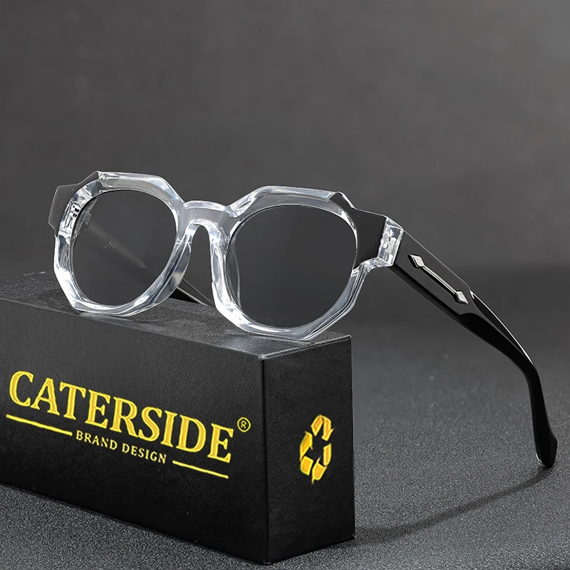 Caterside punk quadrado óculos de sol masculino vintage armação grossa de alta qualidade retro feminino óculos de sol festa e férias viagem