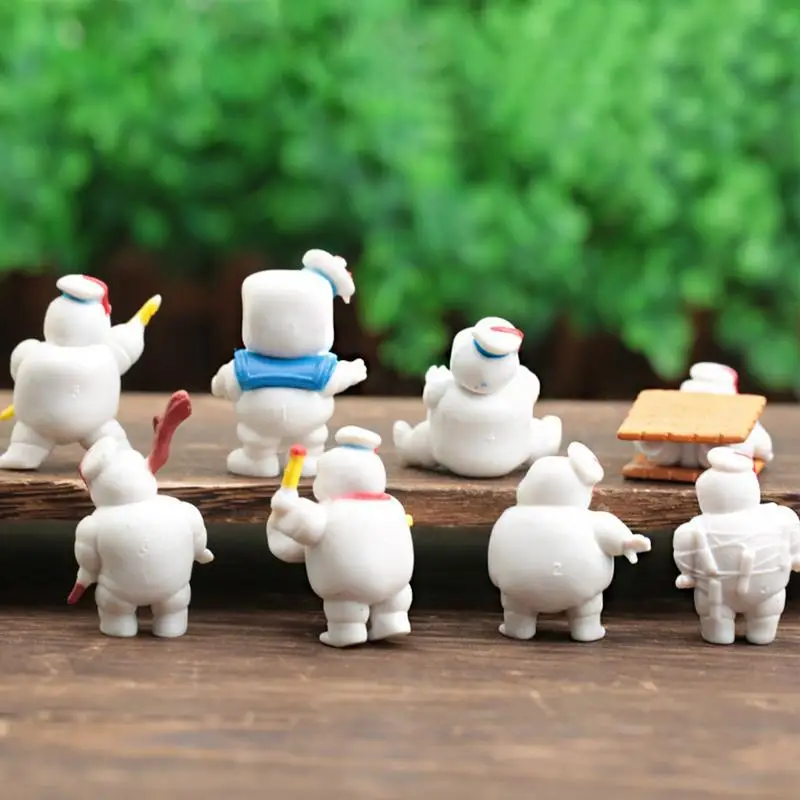 Figuras de acción de los cazafantasmas para niños, muñecos de juguete de fantasma verde, adornos de Stay Puft, Marshmallow Man, Sailor, 8 piezas