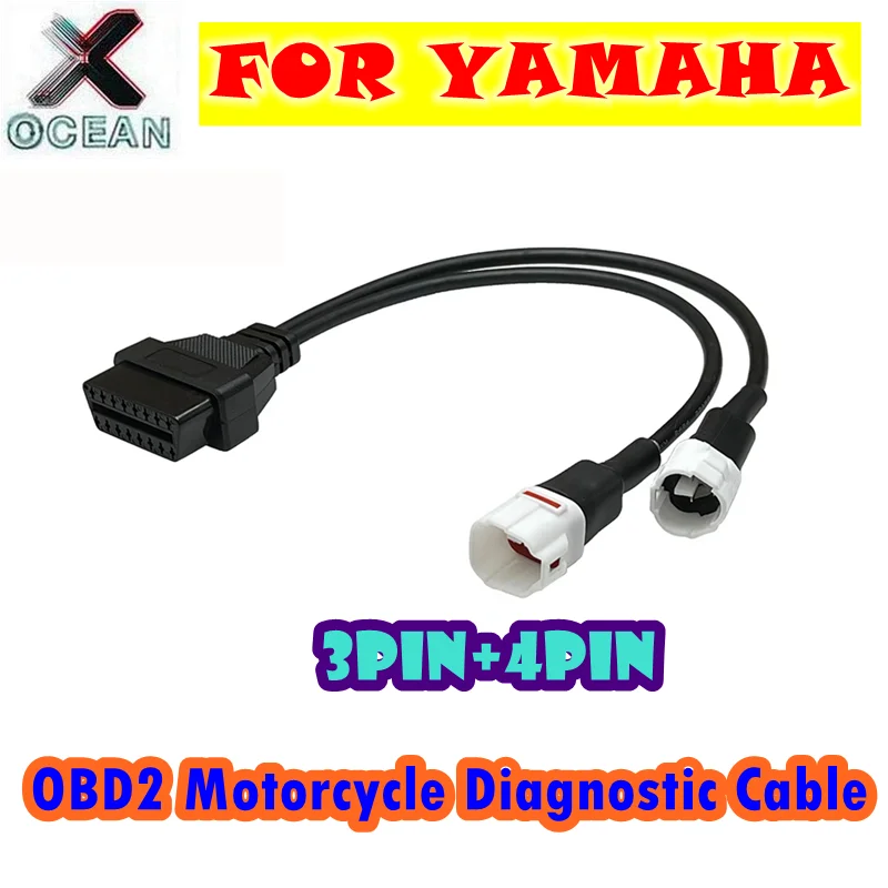 

Новейший для YAMAHA R1 R6, дешевый мотоциклетный кабель, 3-контактный и 4-контактный в 1, диагностический кабель для мотоцикла OBD2