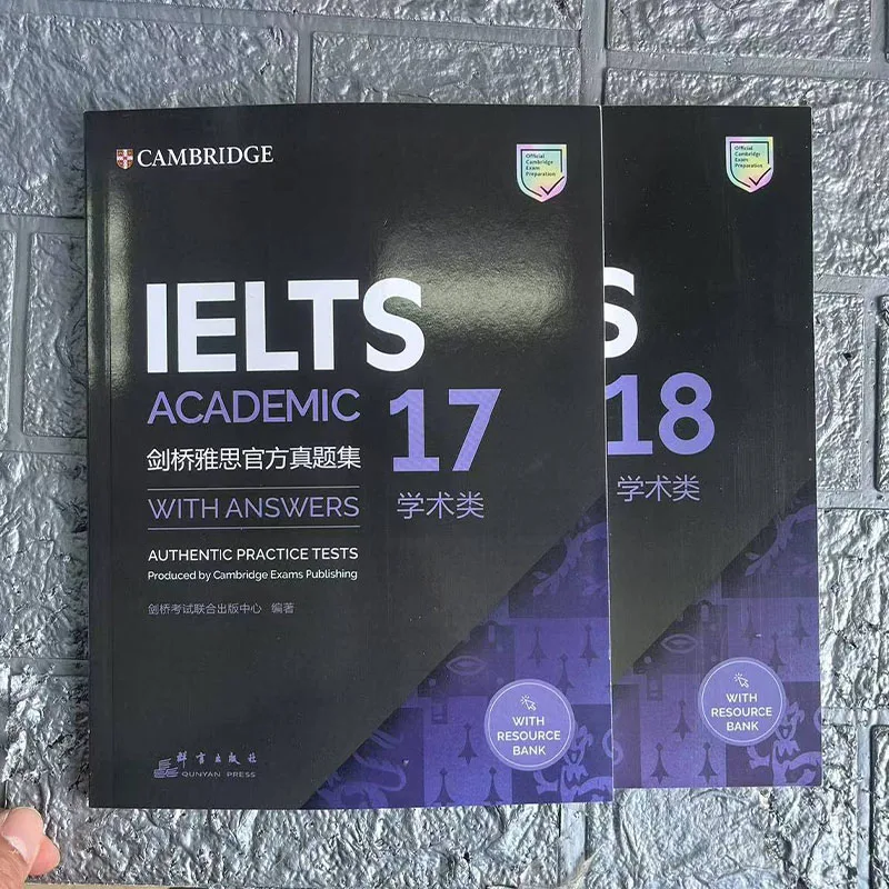 2books Cambridge English IELTS 17-18  Academic Speaking Listening Reading Writing Study Book Workbook Authentic Practice Tests