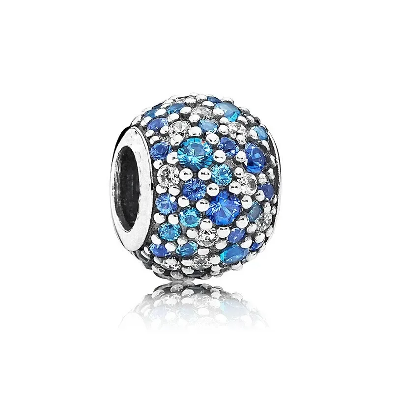 Oryginalny 925 Sterling Silver Blue Mother Moon Butterfly Animal Heart Beads Charms dla Pandora DIY Bransoletki Biżuteria damska Prezent