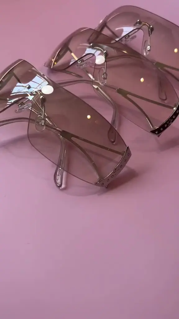 Y2K Vibe Pink Rimless Sunglasses: Perfect Unisex Fashion Accessory