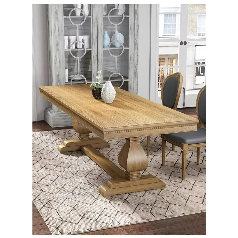 

M American Solid Wood Dining Table Vintage Country Old Dining Table French Living Room Home Dining Table Log Rectangular Workben