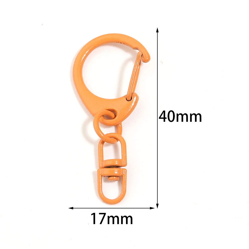 10-50pcs Colorful D Shape Alloy Lobster Clasp Keyring Hooks Buckle Connector For DIY Key Chain Bags Pendants Jewelry Accessories