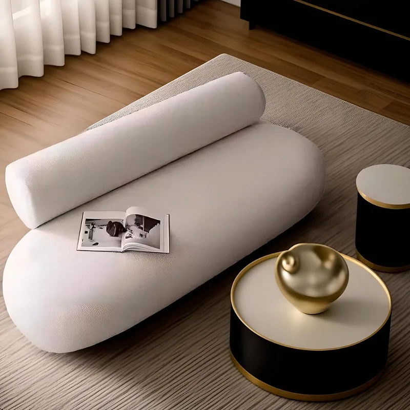 

Nordic Minimalist Designer Lounge Chair Accent Armchair Hotel Meeting Cream Color Fabric Sofa Living Room Home Furniture