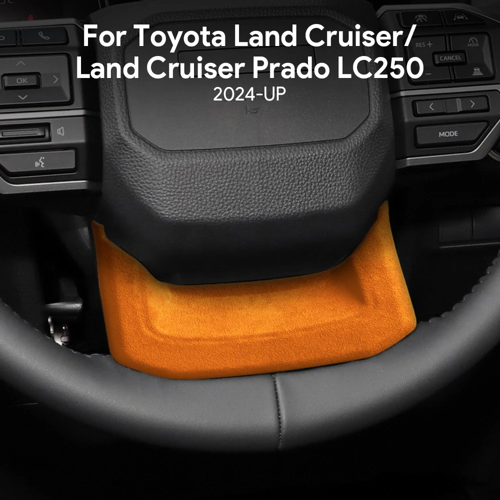 Italian Top Suede For Toyota Prado Land Cruiser LC250 2024 2025 Car Steering Wheel Shell Cover Trim Interior Accessories