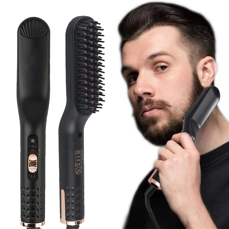 

Professional Quick Heated Electric Hair Straightener Comb Ceramic Straightening Brush Men Beard Quick Straightening Brush