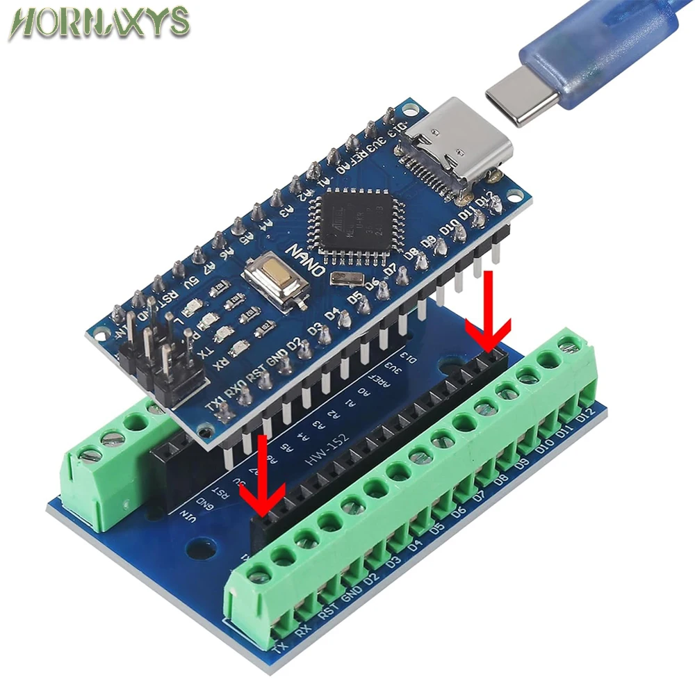 NANO V3.0 3.0 Controller Terminal Adapter Expansion Board NANO IO Shield Simple Extension Plate For Arduino AVR ATMEGA328P Cable