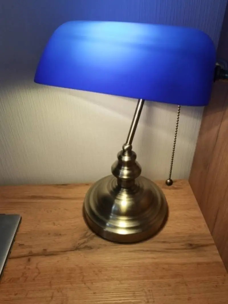 Retro industrial Classical E27 banker table lamp Green glass lampshade cover with switch desk lights for bedroom study reading
