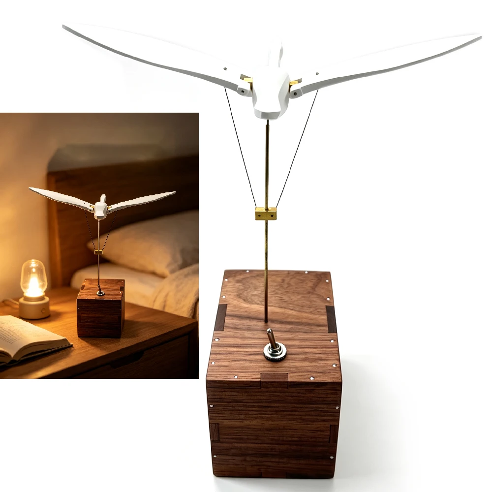 1PCS Handcrafted Wooden Flying Swan Bionic Model, Surrealistic Creative Collectible Kits, Desktop Motion Model for Teens