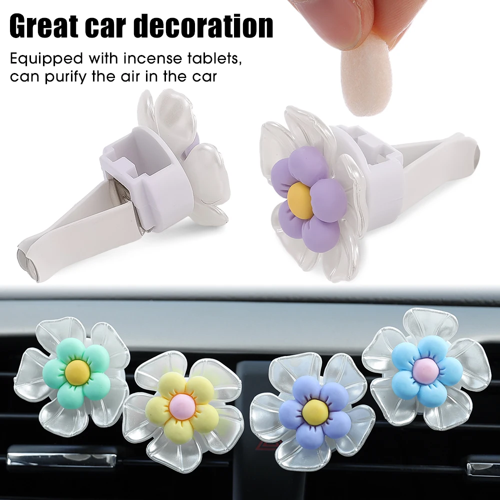 Car Air Oulet Flower Perfume Clip Interior Air Freshener Aromatherapy Clip Decoration Air Conditioning Flower Ornaments Clips