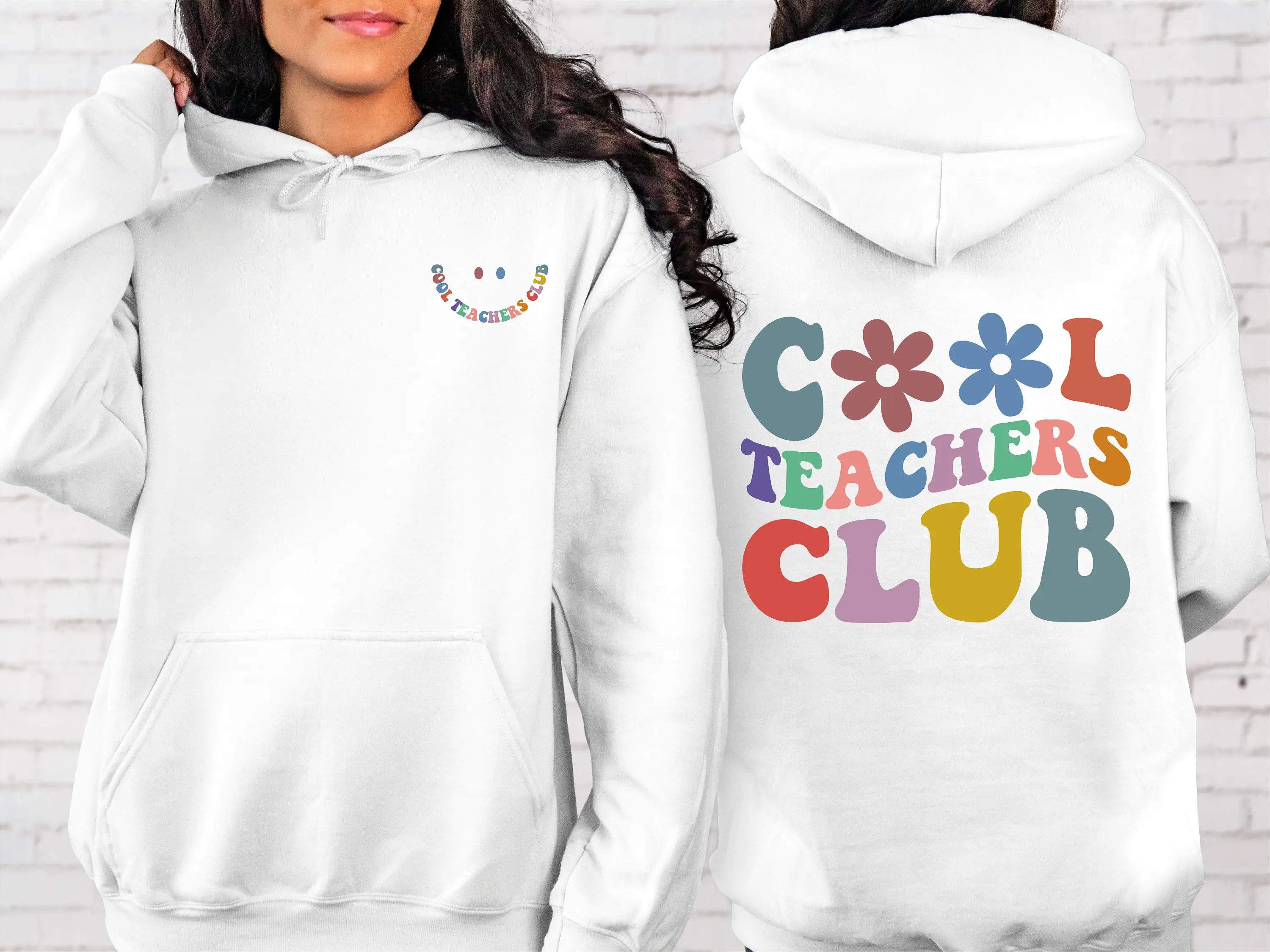 

Толстовка с принтом Cool Teachers Club для женщин, толстовка с длинными рукавами, пуловер унисекс, модная осенне-зимняя одежда, топы Y2k