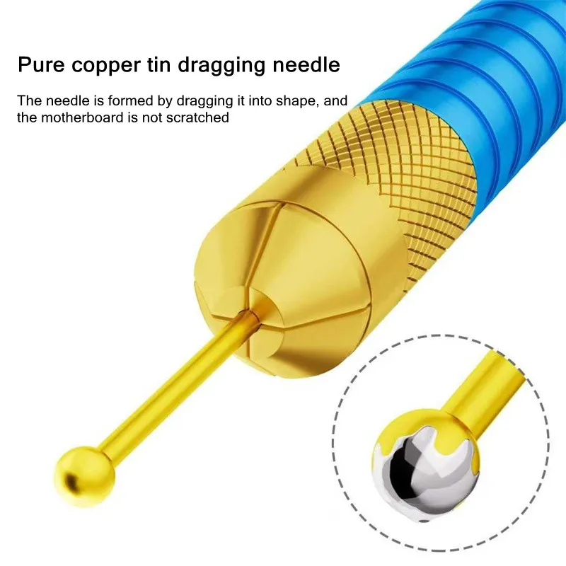 TE-205 Tin Dragging Needle Set, Suitable for Motherboard Repair Tin Dragging, Ball Head not Easy to Scratch Repair Tool