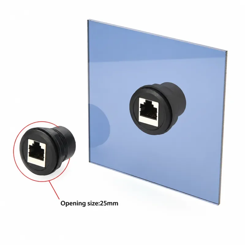 Profinet RJ45 Cat6 Ethernet Female to Female Coupler 1Gbps Flush Panel Mount Bulkhead Feedthru Thread Fixed LAN Network