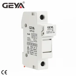 GEYA1P Solar Photovoltaic Fuse Holder 10*38mm PV Fuse Fuse Link for Solar System Protection 1000V DC 10A 15A 20A 25A 30A