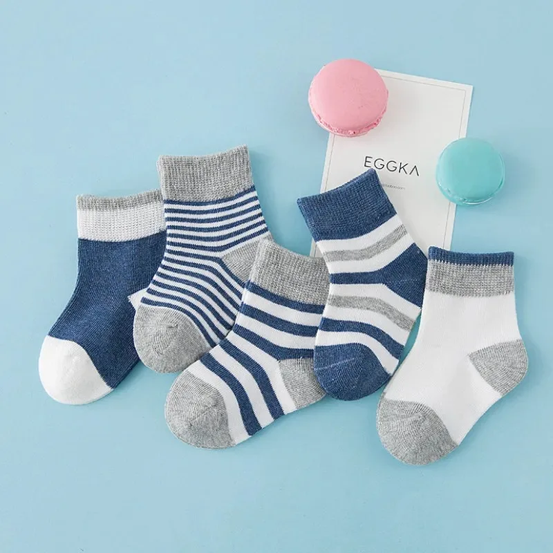 

1 пара детских носков, хлопковые весенне-осенние детские школьные носки для девочек, милые полосатые носки для новорожденных мальчиков, детские носки для малышей 0-6 лет