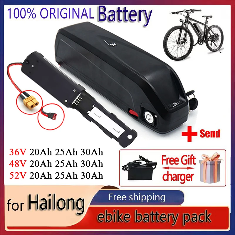 

18650 Hailong Battery Pack 36V 48V 52V 20Ah 25Ah 30Ah Electric Bicycle for Bafang BBS02 BBS03 BBSHD Motor Hailong Battery