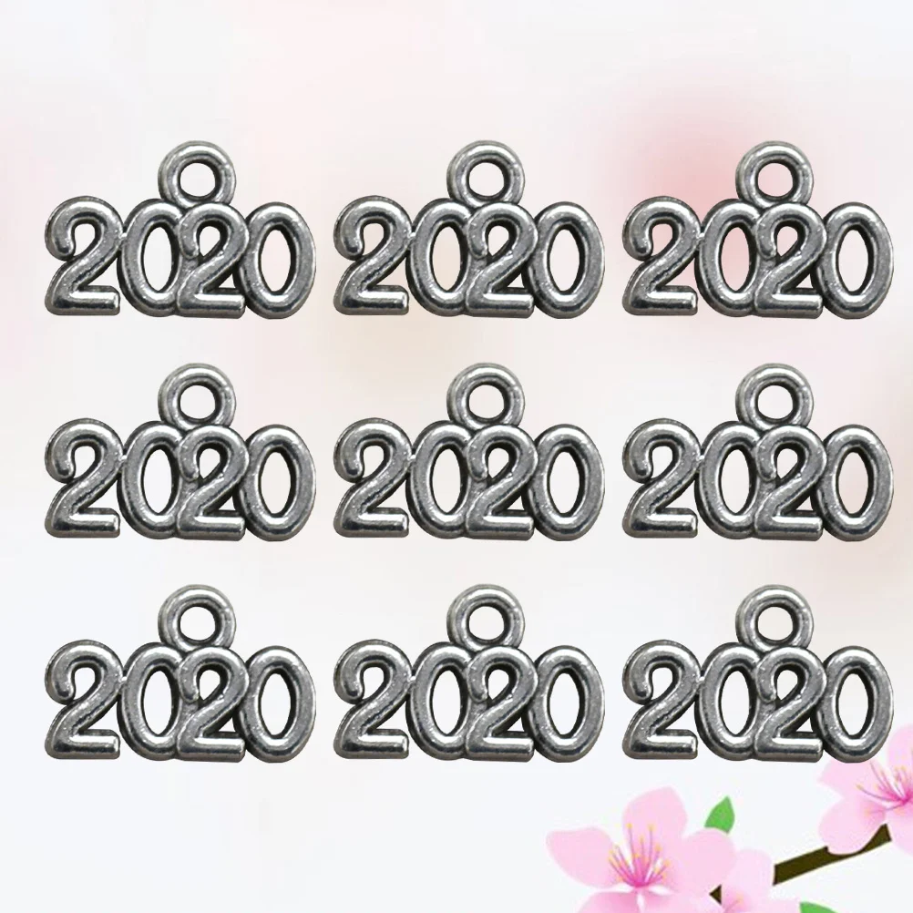 100 قطعة سبائك خمر 2020 عدد قلادة جالبة للحظ عقد دي اي واي سوار صنع المجوهرات المفاتيح اكسسوارات 2020 قلادة حلية