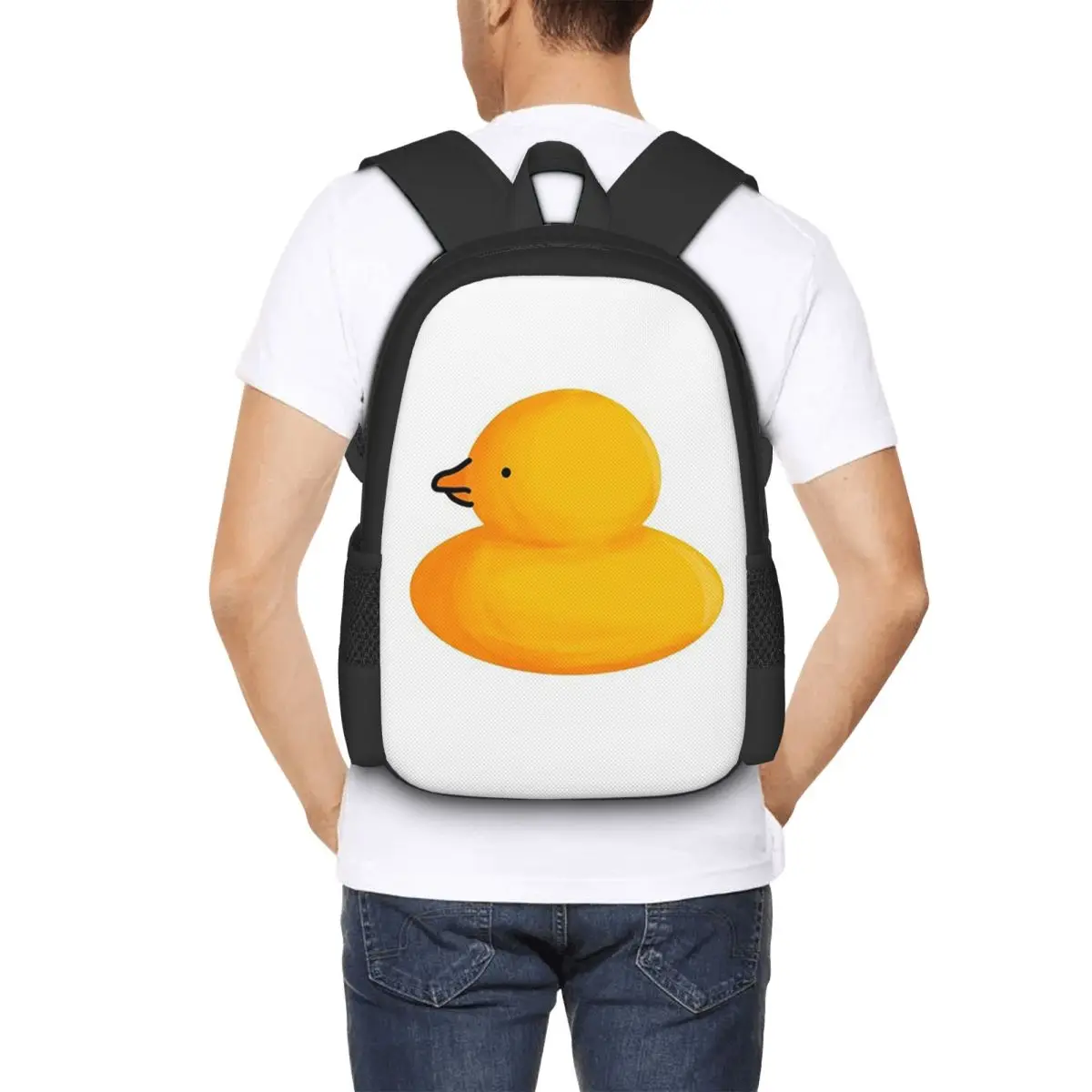 

Rubber Duck Profile Student Backpack School Bag Hiking Travel Daypack for Boys Girls Fashion Bookbag Shoulder Bags