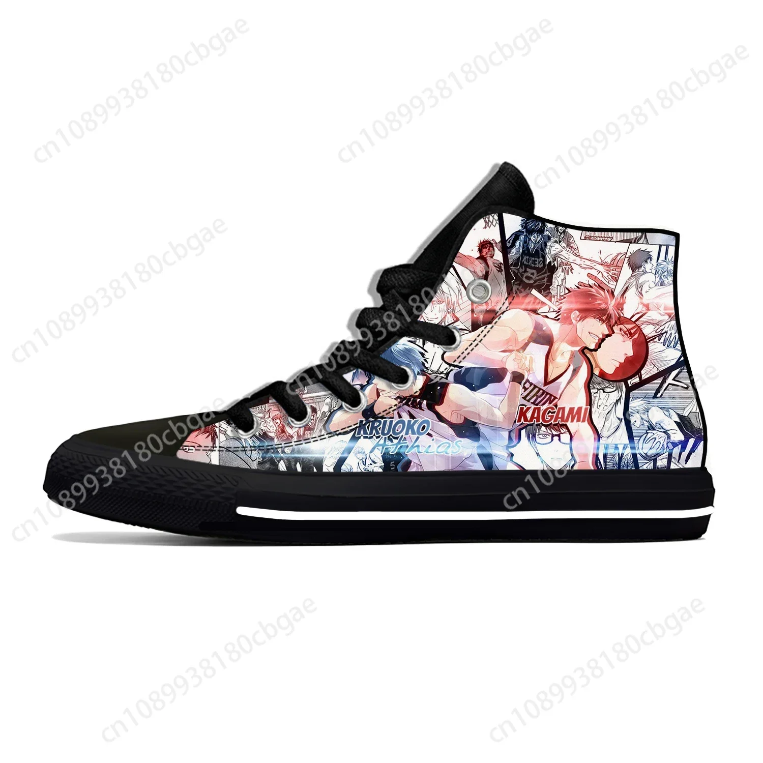 Hot Anime Kuroko geen Mand Lichtgewicht Doek 3D Print Grappige Mode Hoge Top Canvas Schoenen Heren Dames Casual Ademende Sneakers