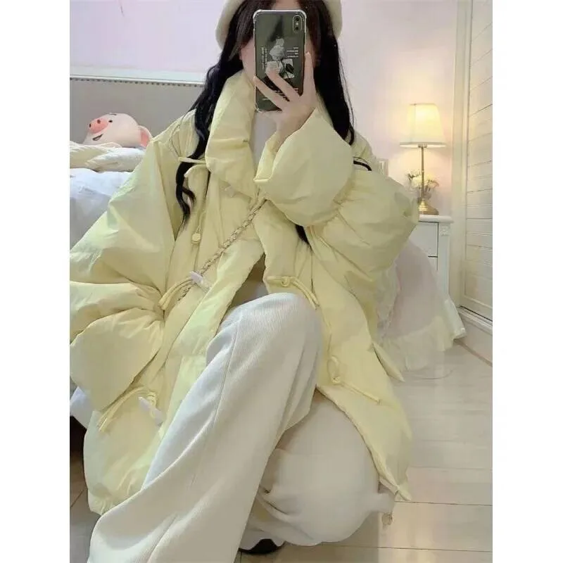 

Women's Down Cotton Jacket Winter Korean Style Bread Coat Student Button Outerwear Small Size New 2025 Model From China