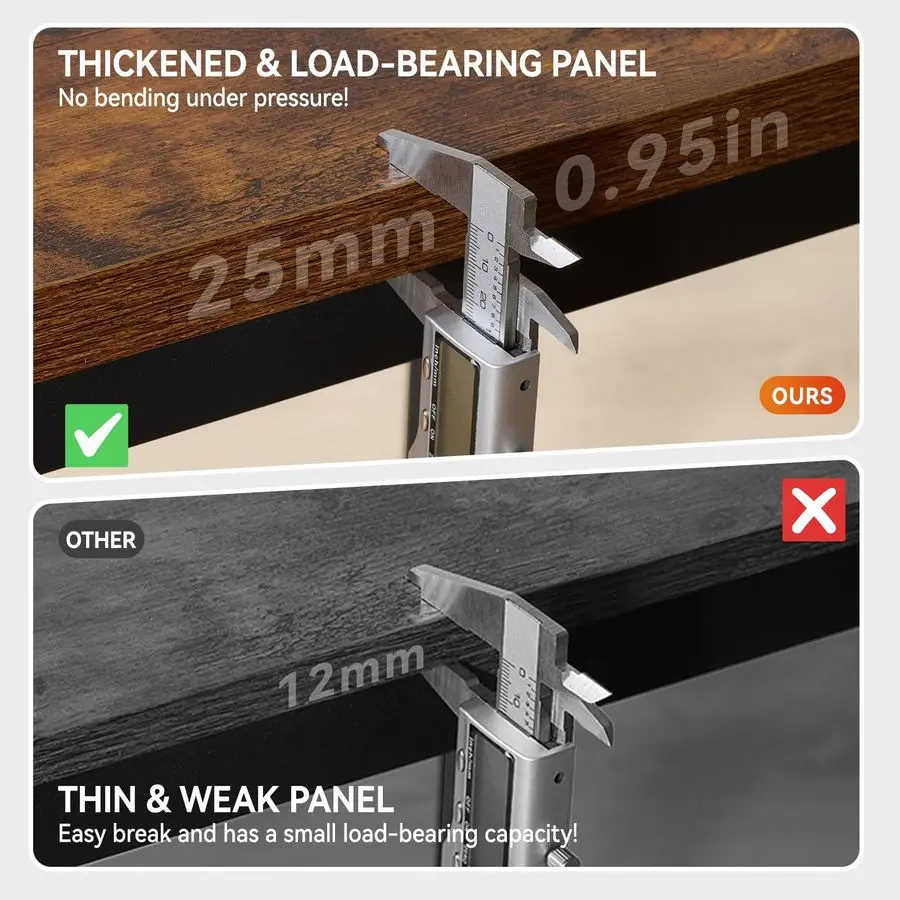 Desk with Drawer, 47 Inch Home Office Work Desks, Modern Writing Study PC Desk Gaming Table for Small Place Bedroom, Thickened T