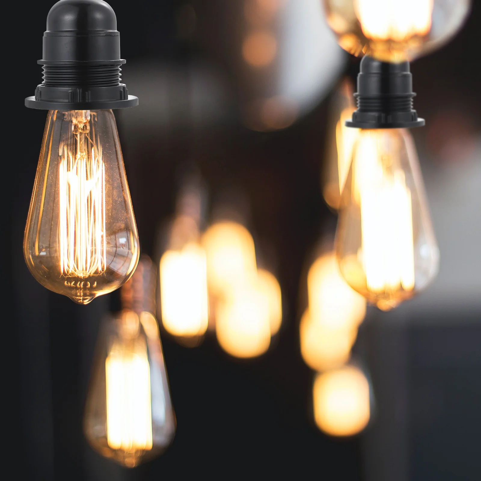 

4Pcs E27 Lamp Socket Base Strong Aluminum Build Self-Locking Light Bulb Socket for Home Decor Lighting Stable and Safe