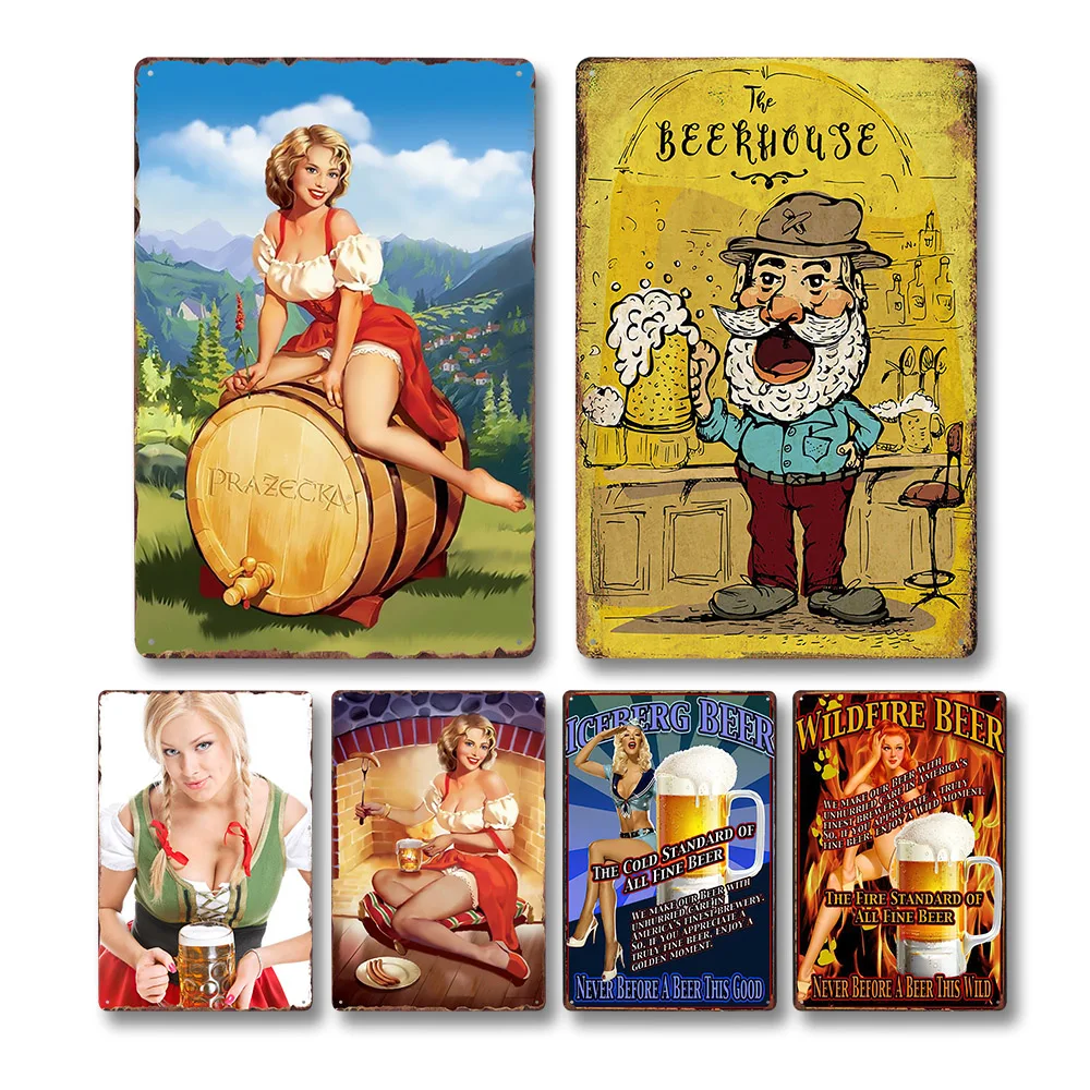 

Vintage Rustic Beer Metal Tin Sign Wall Art Plaque Pub Bar Wall Decor - 8x12in 20x30cm