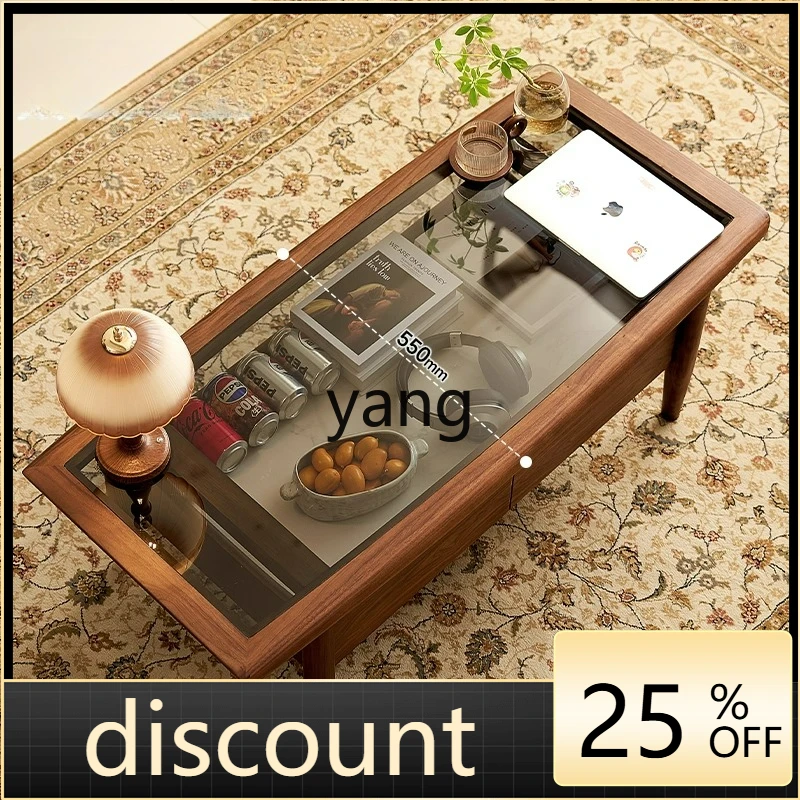 

LT black walnut coffee table living room home solid wood coffee table modern light luxury high-end tea table