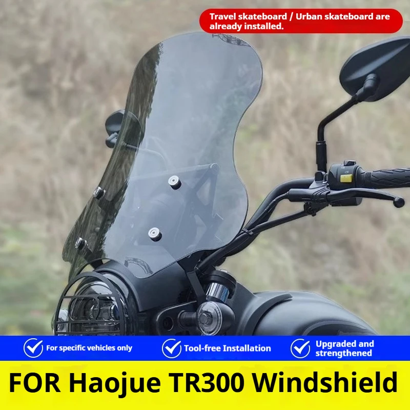 For Haojue TR300 TR300 Plus Windshield Wind Deflector 45/41/50cm No-Drill Accesorios Moto Accessori Moto