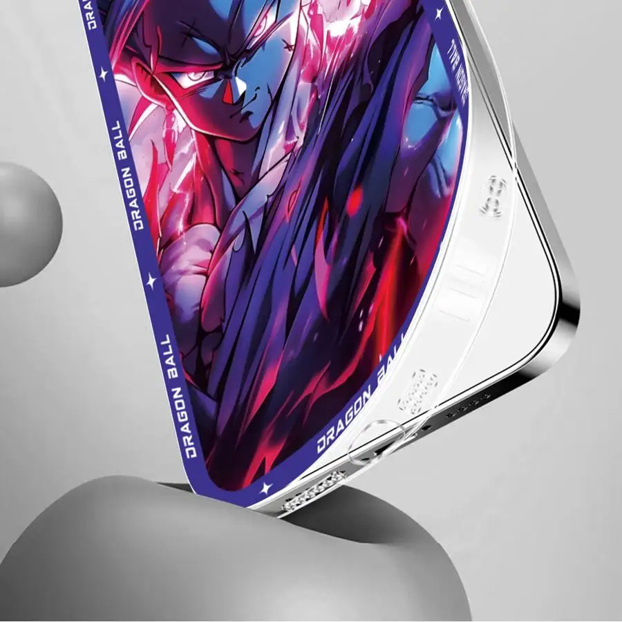 حافظة شفافة لهاتف آيفون 13 12 11 Pro MAX XR 16e 16 15 14 Plus 17 Air 12 Mini 7 8 Dragon Ball Gohan Vegeta Goku