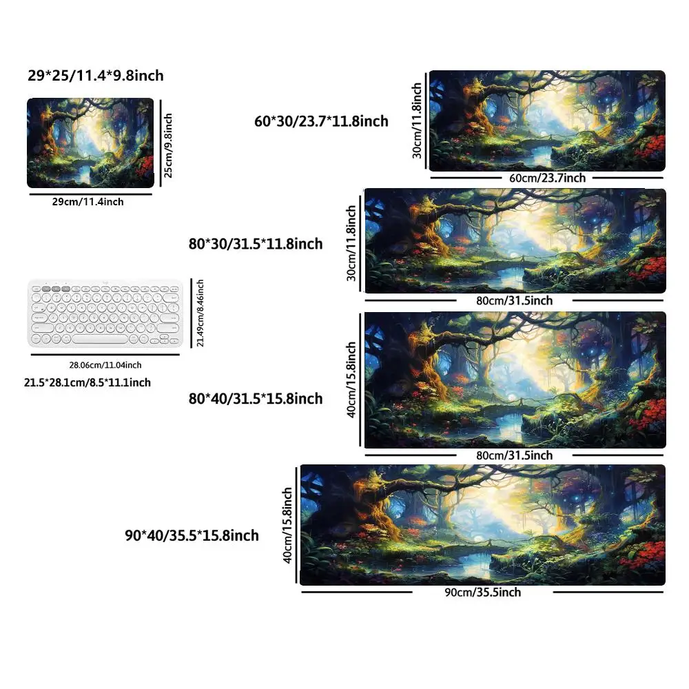 Large Forest Dream Deer Mousepad Deskpad XXL Desk mat Gaming Accessorys Office Natural Rubber Lock Edge Professional non-slip