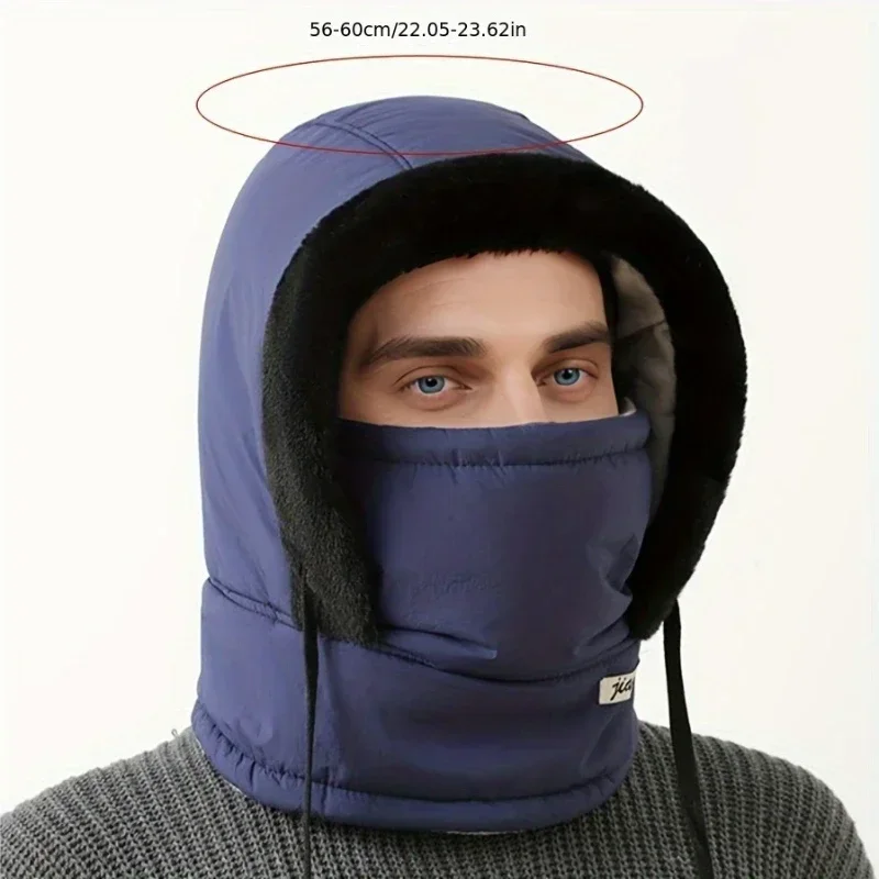 Cappello caldo invernale per uomo e donna, protezione per le orecchie da ciclismo autunnale e invernale con velluto spesso per protezione dal freddo
