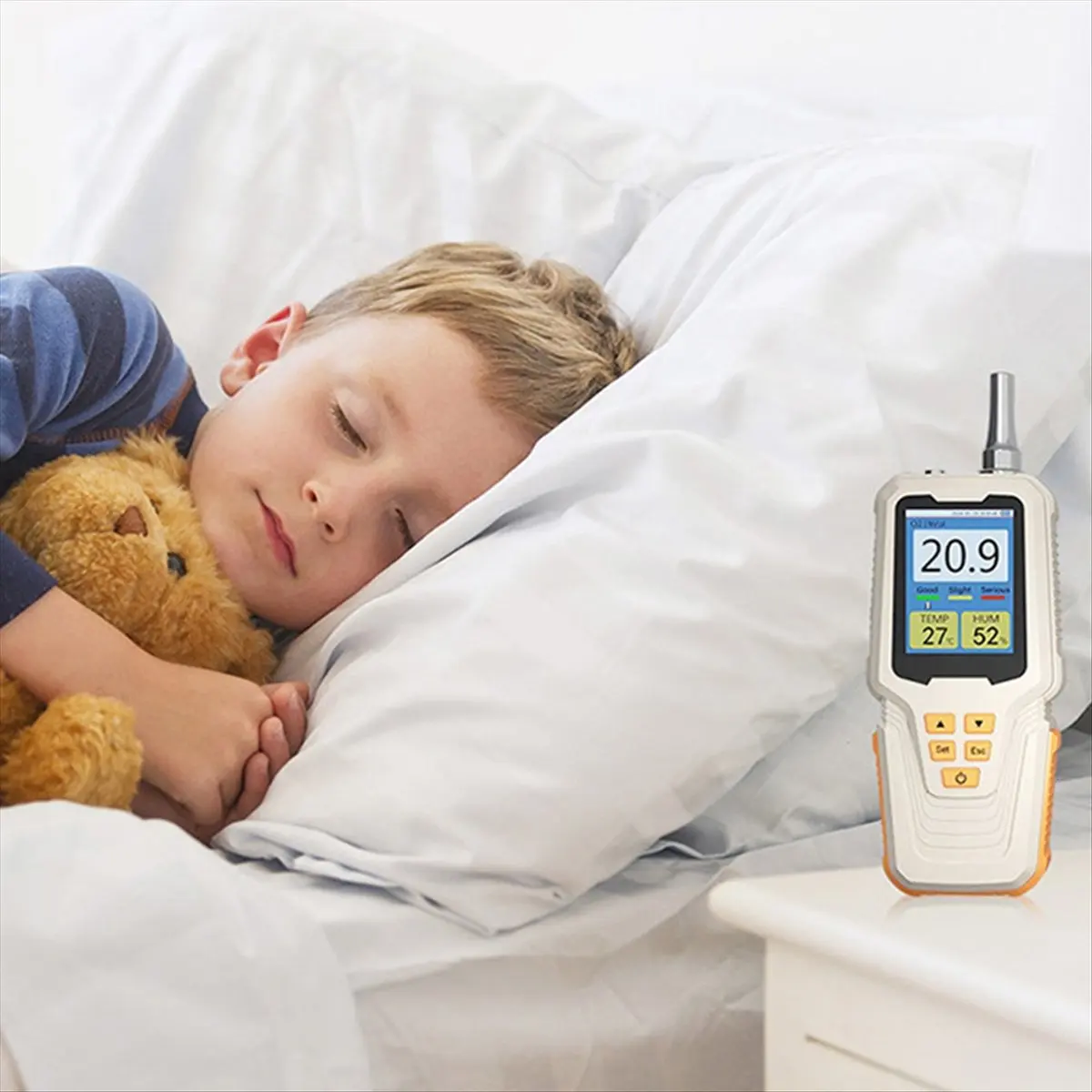 Detector de oxigênio com bomba de sucção medidor de o2 para concentração de oxigênio temperatura umidade monitoramento 0-30.0% vol